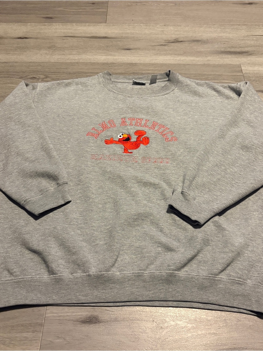 Sesame Street Elmo Athletics Gray Crewneck with Red Graphic